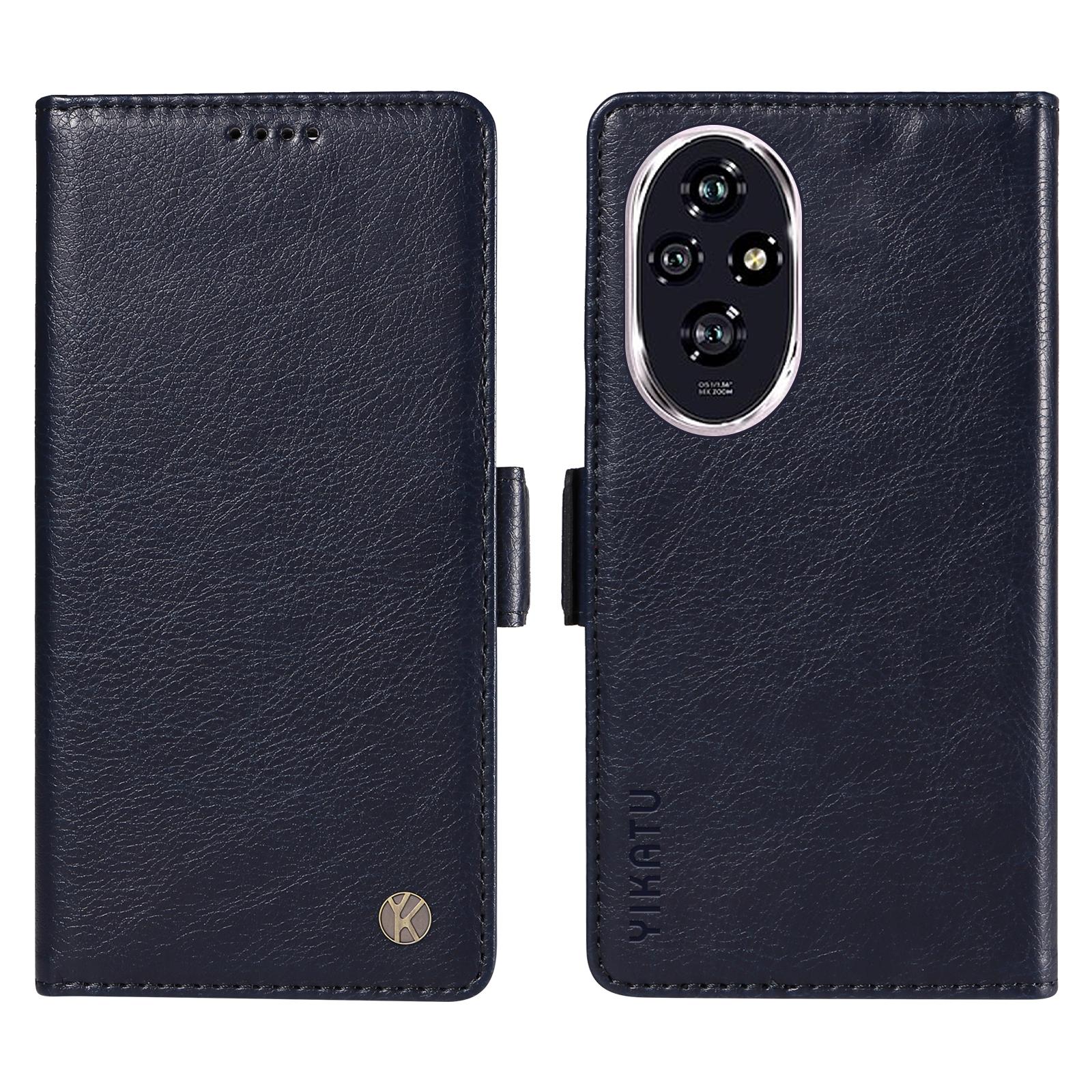 

YIKATU YK-007 For Honor 200 5G Stand Phone Case PU Leather Anti-Drop Wallet Cover Navy Blue