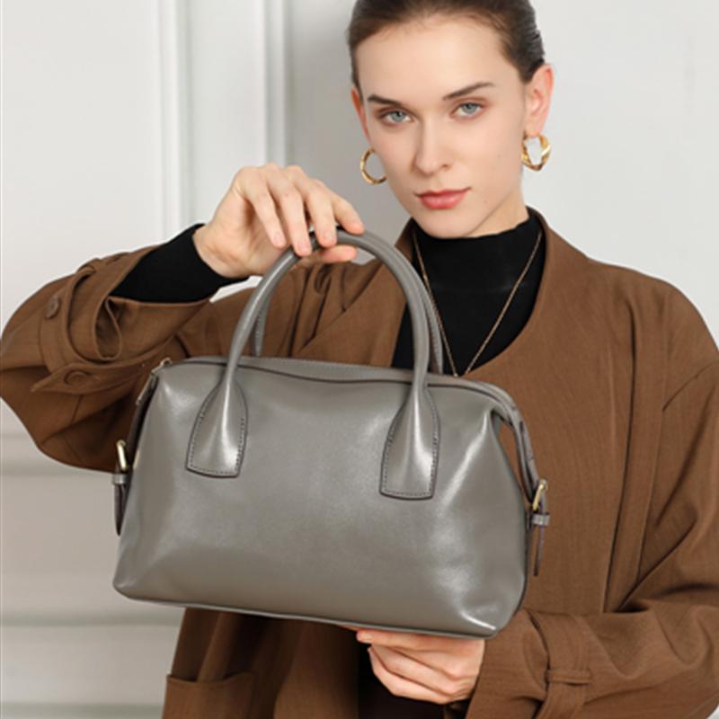Burminsa Rindsleder Echtes Leder Kissen Tragetaschen Handtaschen Für Damen 2026 Luxus Designer Bowling Arbeit Damen Schulter Crossbody Taschen