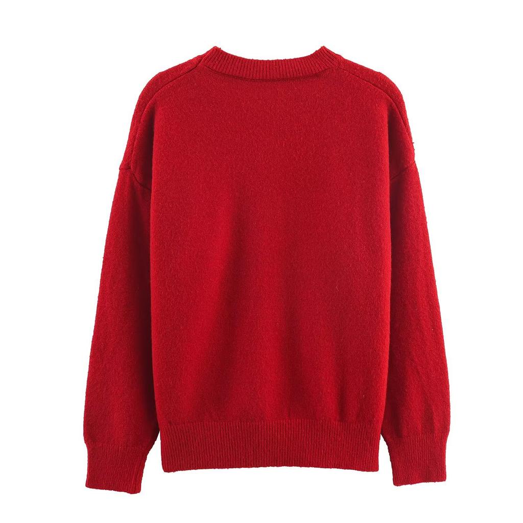 European and American style, new women's clothing, foreign style, fashionable, casual style, embroidered letter knitted sweater