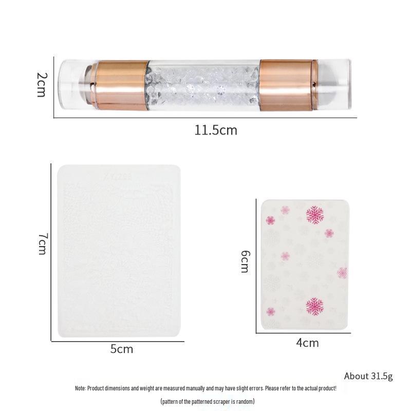 Large Silicone Nail Art Stamp with Lid - Single/Double Head French Design DIY Stamping Tools