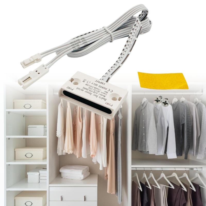 2Pcs Auto ON/OFF Door Open Sensors Switches Automatic Lighting Control Switches Cabinet Door Open/Close Sensors Switches