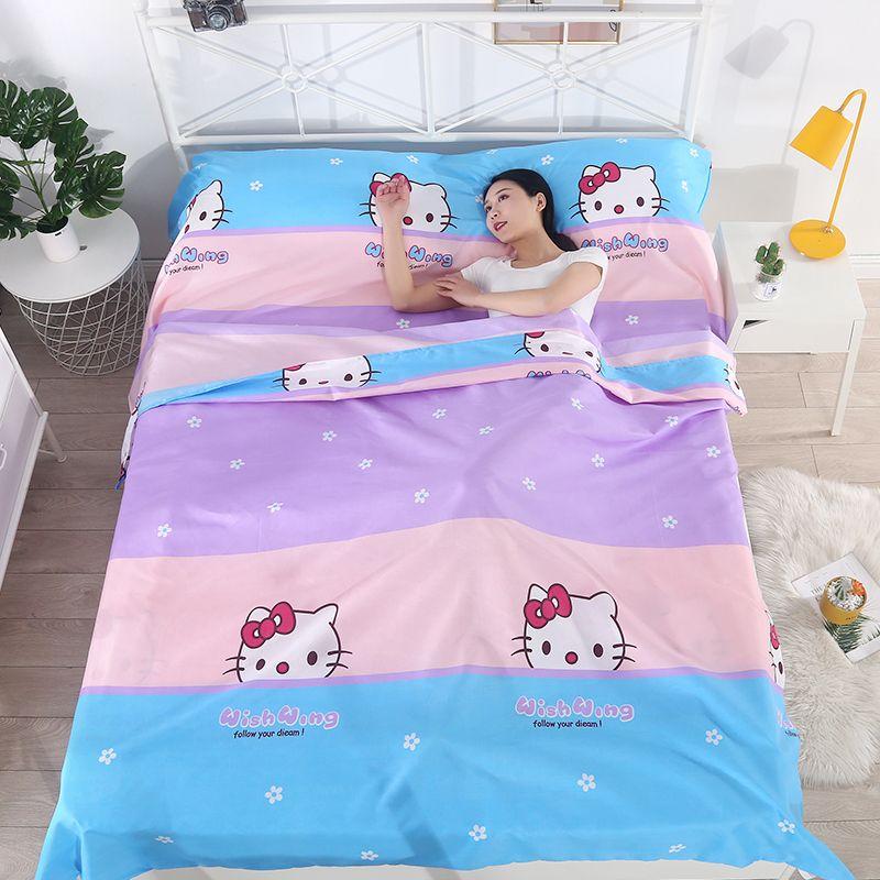 

Отель Путешествие Кровать Пододеяльник Наволочка Покрывало Комплект из Четырех Предметов Путешествие Путешествие Путешествие Утолщенный Двуспальный Односпальный Грязеотталкивающий Портативный Hello Kitty 80x230cm