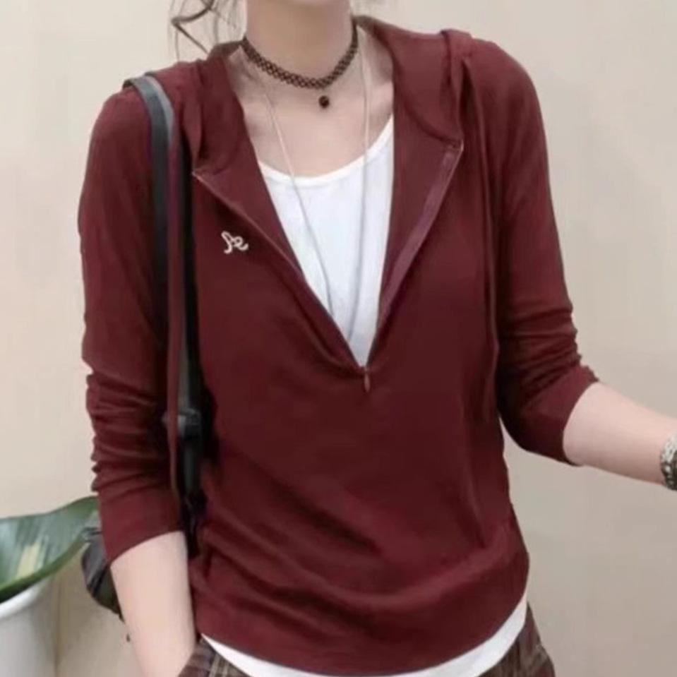 

Новый зимний повседневный дизайн толстовки с капюшоном из двух частей, модный и универсальный базовый топ с длинным рукавом XL