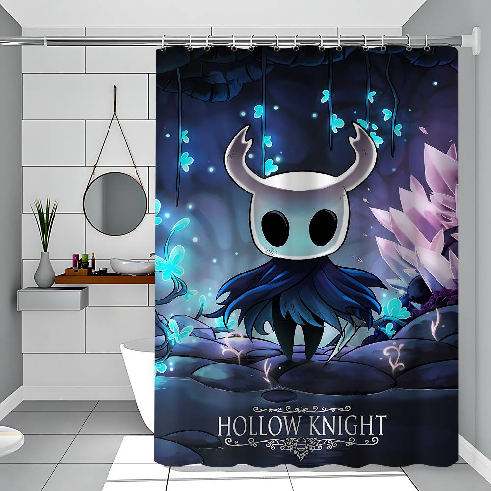 

H-Hollow Knight Занавеска для душа Пейзаж на открытом воздухе Летние каникулы Декор для ванной комнаты Праздничная Полиэстеровая занавеска для ванны с крючками 90x180 cm