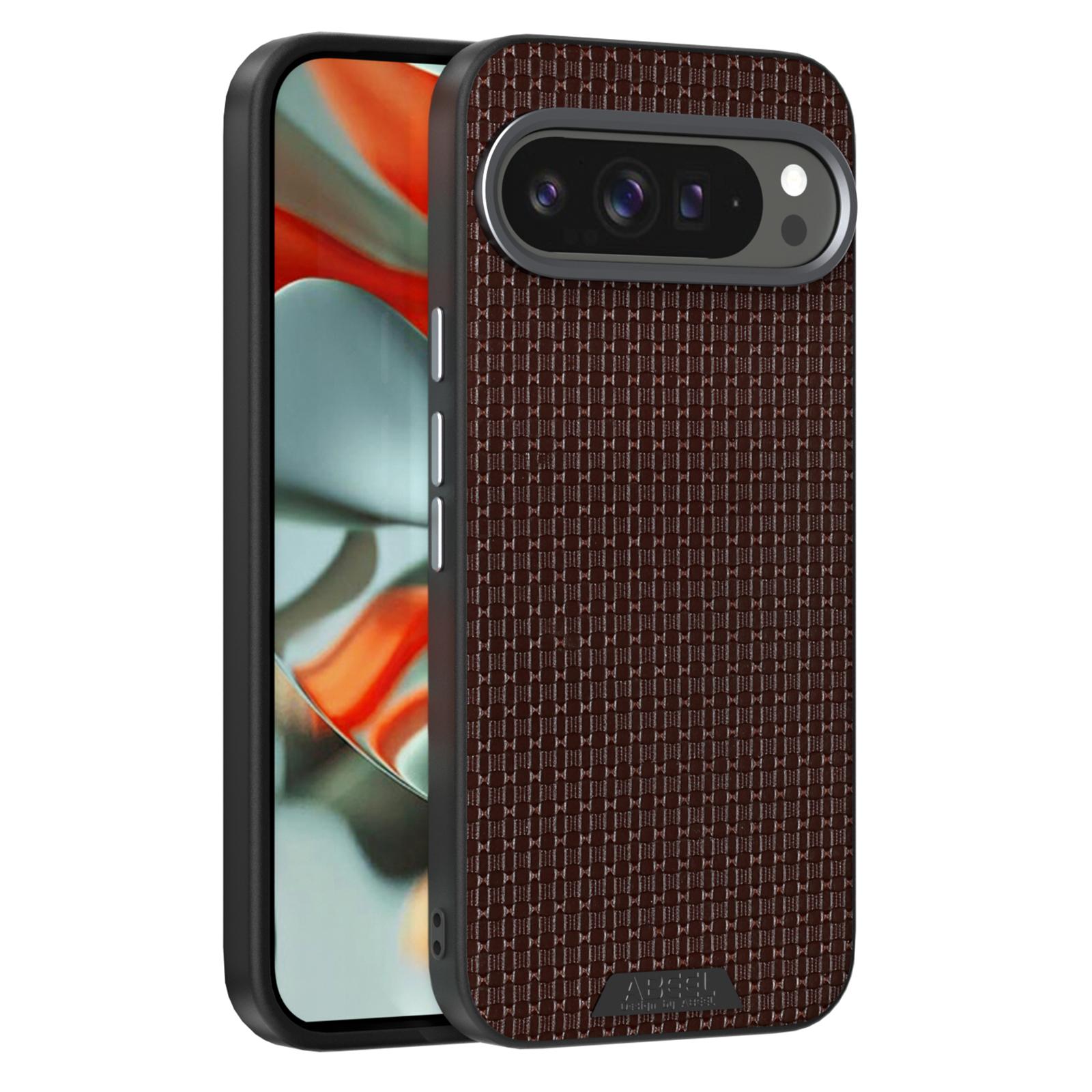 

ABEEL For Google Pixel 9 Pro XL Case Compatible with MagSafe Textured Micro-Embossing Back Cover Coffee