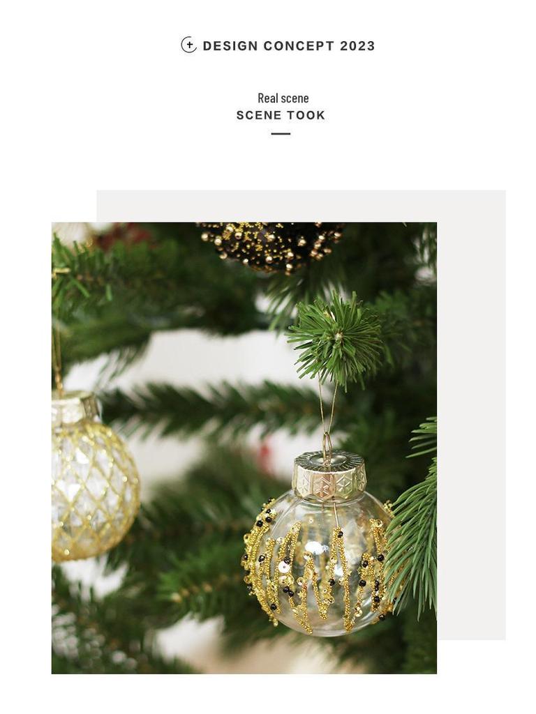 Weihnachtsbaumschmuck-Set im europäischen Stil, hohe Qualität, PET: Dekorative Weihnachtskugeln