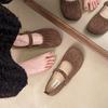 2025 Autumn Women Flat Shoes Fashion Round Toe Shallow Slip On Ladies Red Ballerinas Shoes Soft Flat Heel Mary Jane Shoes