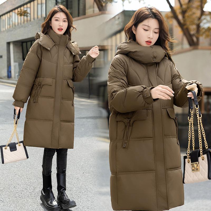 Down and padded jacket women's 2025 new Korean cotton jacket mid-length padded jacket plus size loose thickened autumn and winter jacket