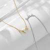 European and American Ins Style 925 Sterling Silver Fashion Jewelry Gold Plated Single Row Water Drop Zircon Pendant Necklace