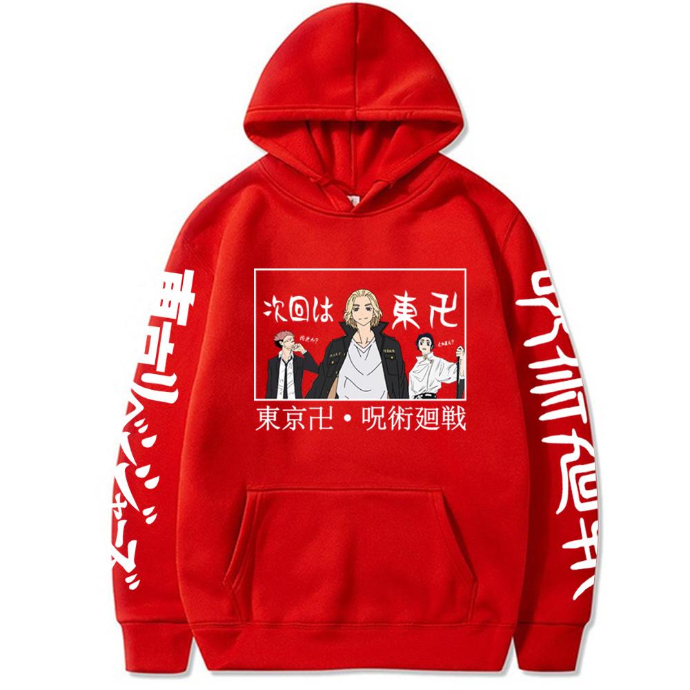 Funny Jujutsu Kaisen Tokyo Revengers Graphic Hoodies Oversized Hooded Sweatshirt Long Sleeves Hoodie Men Women Clothes
