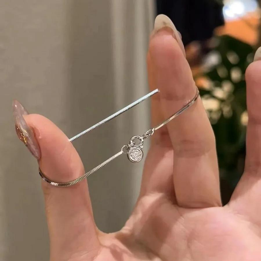 

New Fashion Stainless Steel Bracelet New High-End Jewelry Minimalist Zircon Charm Blade Chain Women’s Bracelet Accessories