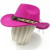 Dark purple Cowboy Hat New Jazz Knight hat cowboy hat monochrome felt hat men's and women's large brim outdoor hat