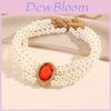 Palace Elegant Multi Layered Simulated Pearl Gemstone Necklace Neck Accessory For Women And Men