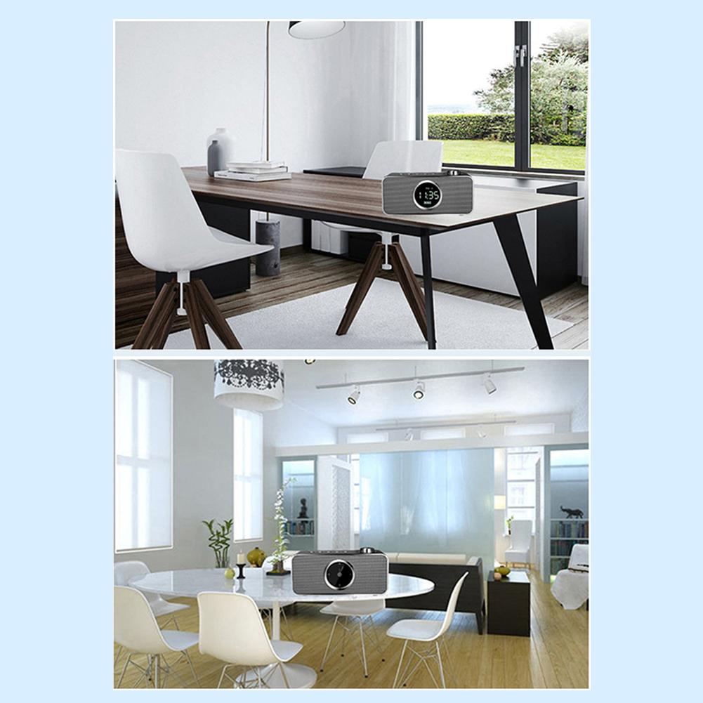 Cutie de sunet portabilă, compatibil cu Bluetooth, player de muzică fără fir, suport pentru cardul Tf, cutie acustică cu ceas indicator pentru dormitor de birou