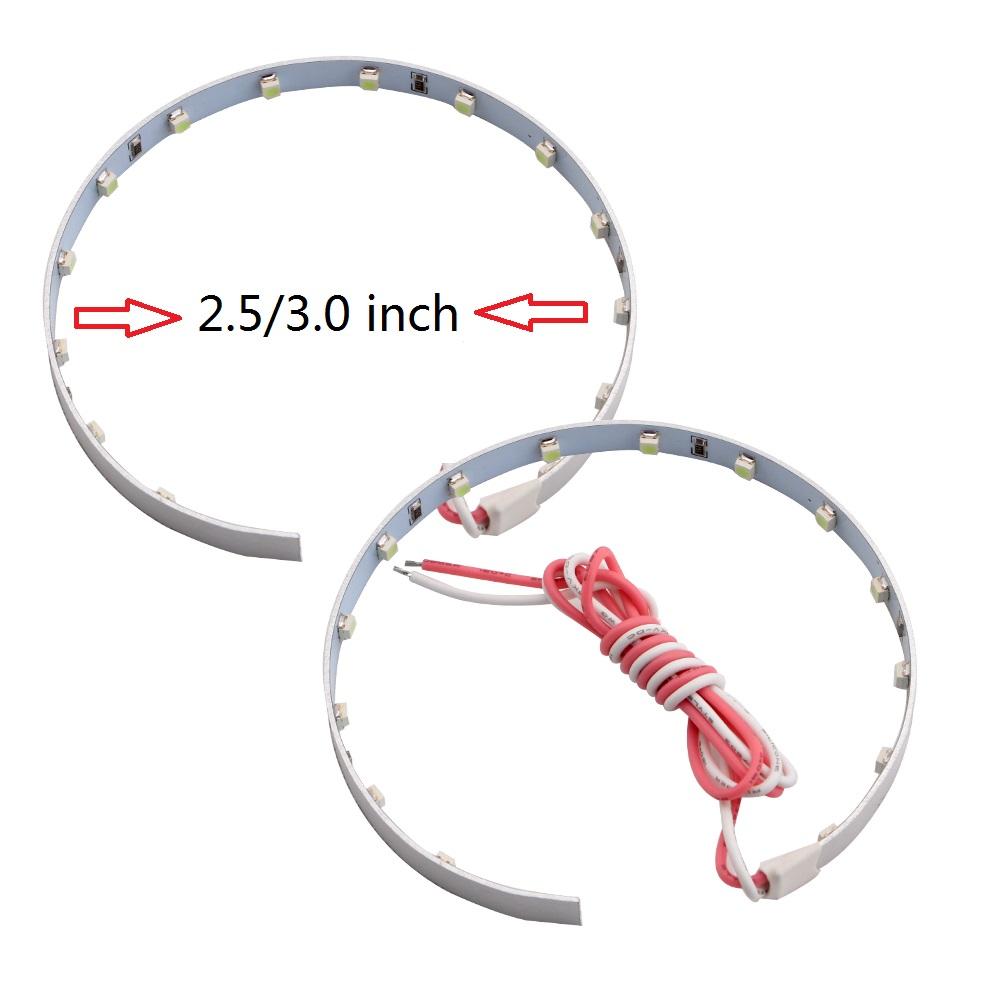 Sada 2 ks DIY Devil Eyes LED Halo Rings Kit HID projektor světlometů do auta 360° Demon Eyes LED světla upravená Q5 Hela Lens