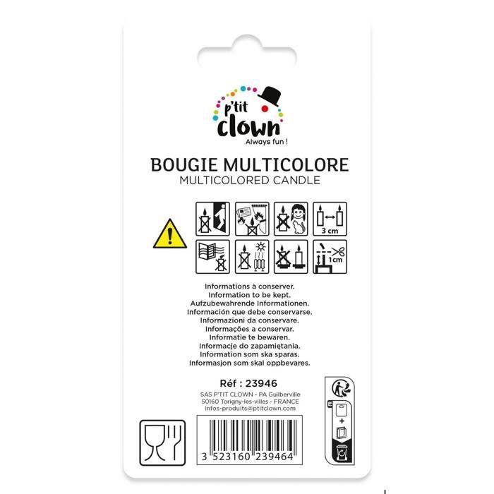 Bougie Anniversaire - PTIT CLOWN - Chiffre 6 - Multicolore