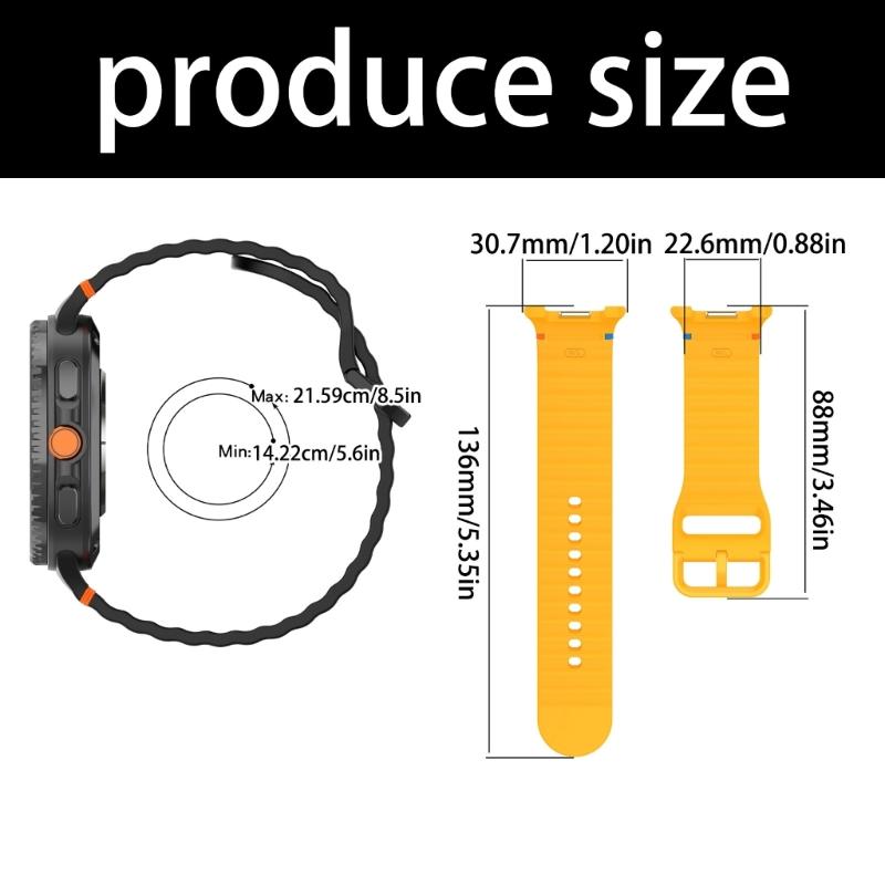 Wavy Silicone Replacement Band Smartwatch Adjustable Lightweight Designs Flexible Sport Watch Straps for Watch8