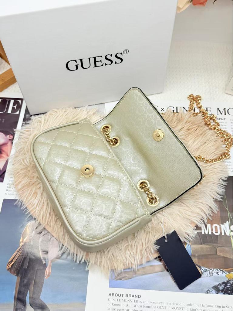 European & American 2025 Glossy Diamond Lattice Women's Fragrant Style Crossbody Chain Bag - Fashionable, Versatile, and Stylish