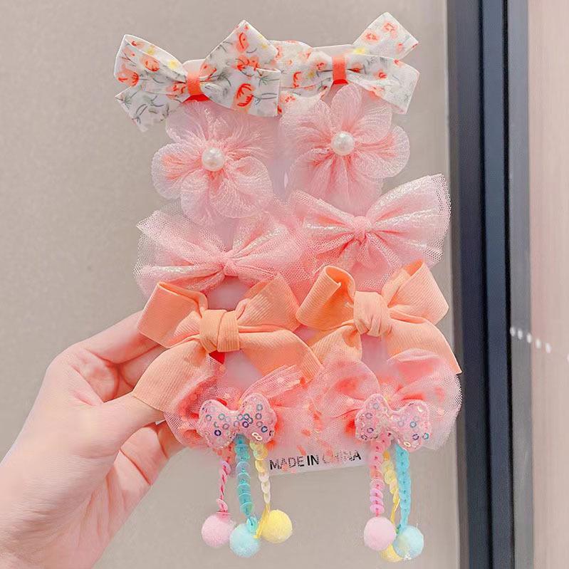Flower Bow Mesh Hair Clip for Baby Girls