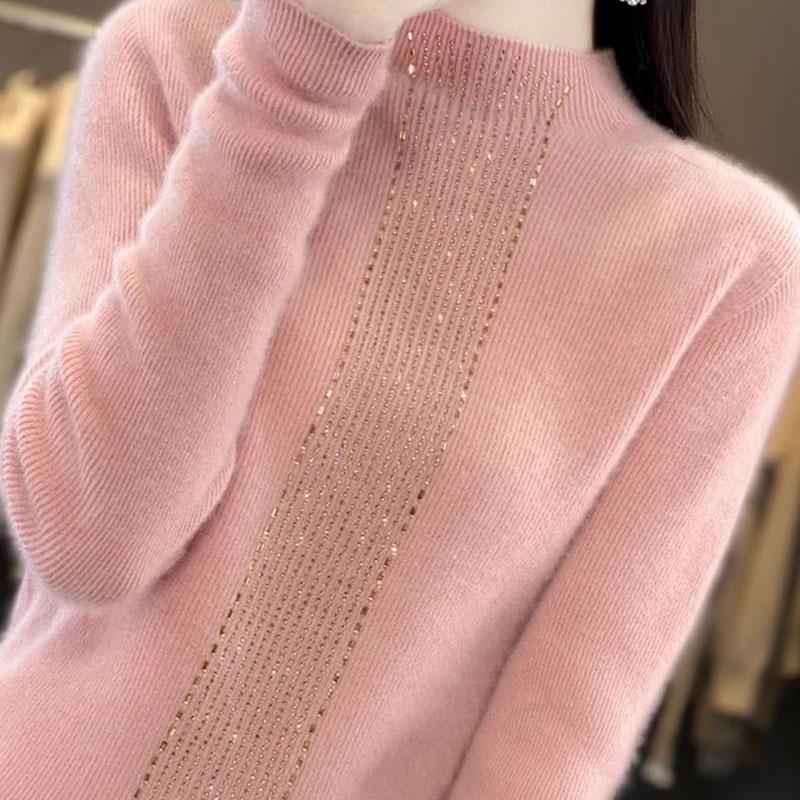 Sweater for Women Autumn Winter Lightweight Warm Knitted Stretchy Long Sleeve Tops