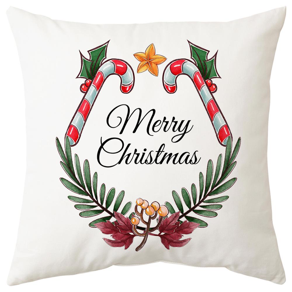 

Венок Санта-Клауса, мультяшная наволочка, предметы интерьера, диван, праздничная прикроватная спинка, настраиваемая 40x40cm