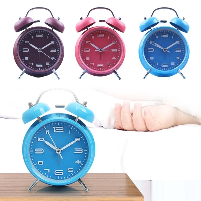 Alarm Clock, Noiseless Clock with Light and Noiseless for Heavy Sleepers 4.6" Analogue Alarm Clock