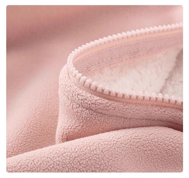 Women's Oversized Fleece-Lined Sweatshirt Jacket - New Winter Style, Lamb Fleece, Trendy Cardigan Top