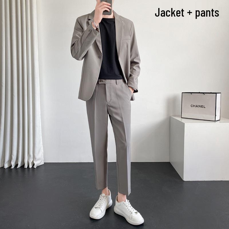 Stilvolle Herren-Freizeitanzüge: Koreanische Business-Anzüge und Hosen-Set für Frühling, Sommer und Herbst