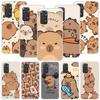Funny Capybara Cartoon Animal Phone Case For Xiaomi Redmi Note 13 14 15 Pro Plus 12S 12 14S 11S 11E 10 10S 11 11T 5G 4G Cover Co