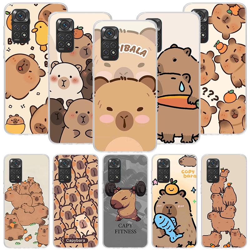 Funny Capybara Cartoon Animal Phone Case For Xiaomi Redmi Note 13 14 15 Pro Plus 12S 12 14S 11S 11E 10 10S 11 11T 5G 4G Cover Co