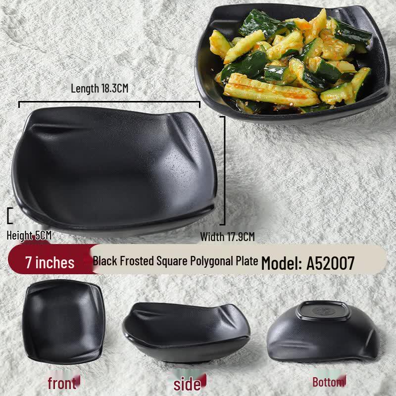 Yicheng 7-inch Square Plastic Side Dish Set - 10 Pack