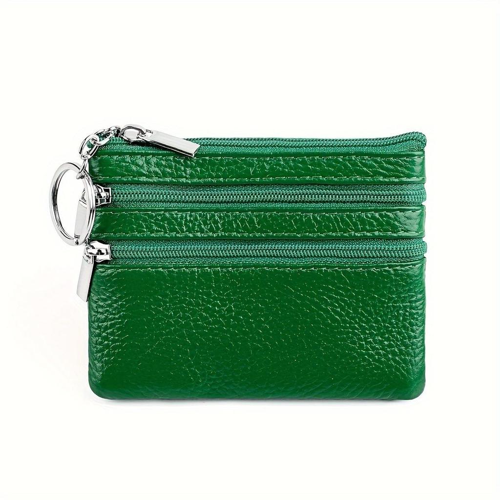 Porte-monnaie en cuir véritable pour femme, Mini pochette en peau de vache, Mini portefeuille avec chaîne