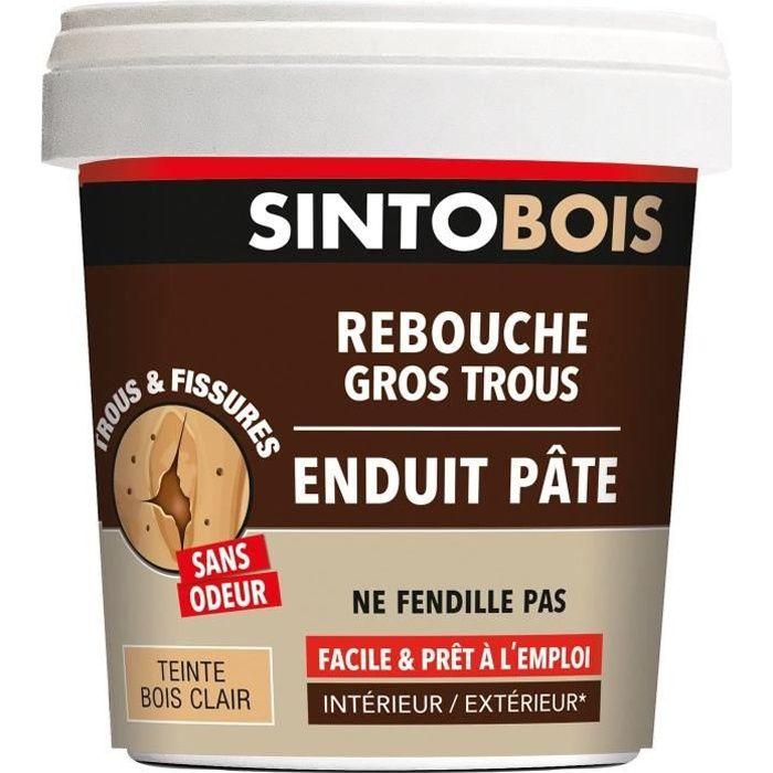 Pâte de rebouchage - sintobois - 1 kg - bois clair - intérieur - finition mat