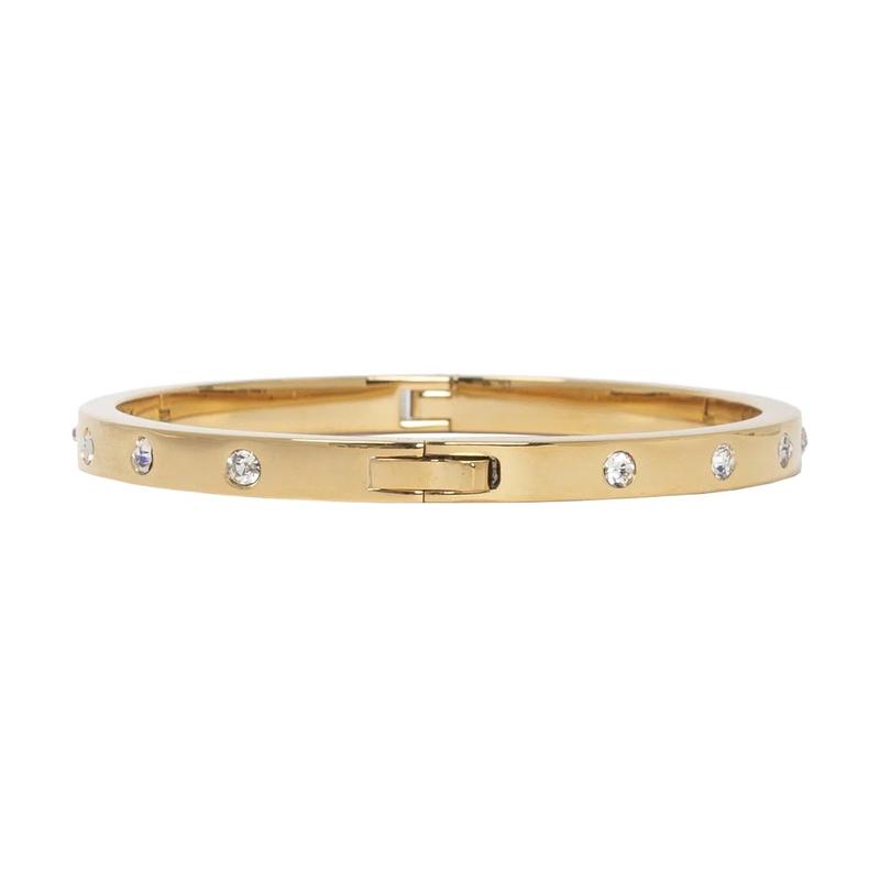 Kate Spade Brand Logo Design Metal Bracelet Women's Gold WBRUB7440CLEARGOLD