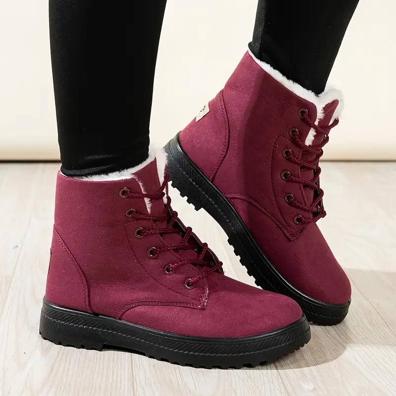 Schuhe Damen Schneestiefel Fleece Verdickte Baumwollschuhe High Top Martin Stiefel Große Größe Baumwollstiefel Weiche Sohle Damenstiefel