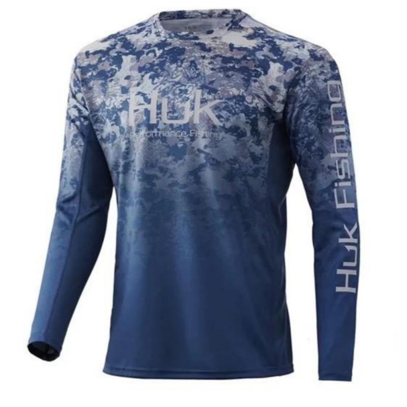 HUK Fischbekleidung Neues UPF+50 Eisgarn Leicht Atmungsaktiv Schnelltrocknend Langarm-T-Shirt