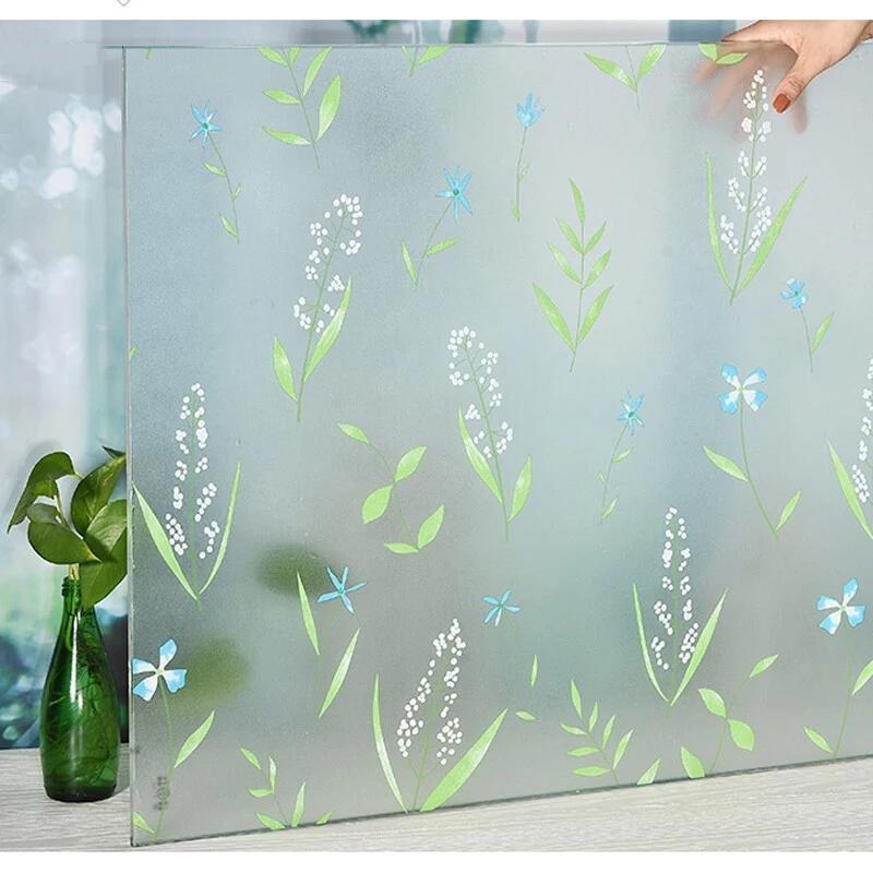 Frosted Window Film Privacy Stripe Patterns Self Adhesive Film Anti UV Stained Glass Vinyl Film for Home Office Decoration