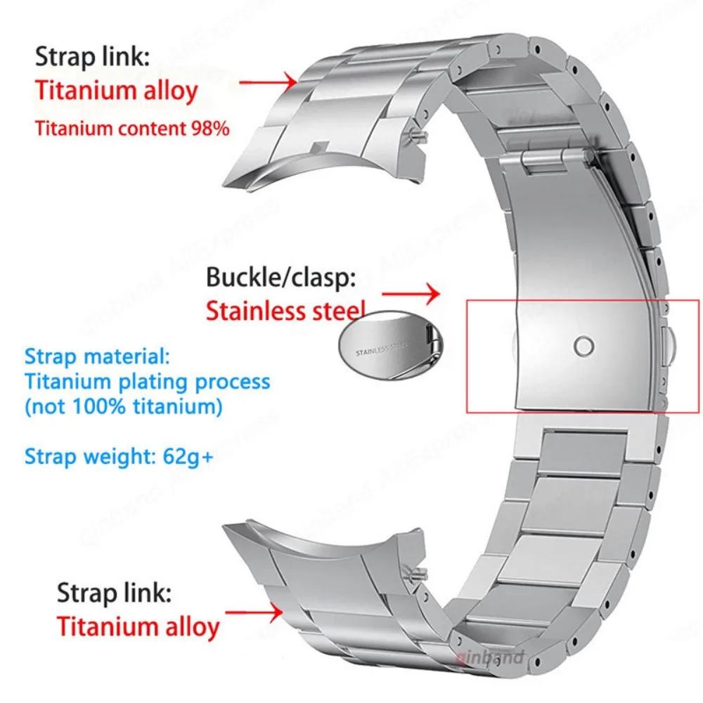 Titanium Alloy Strap for Samsung Galaxy Watch 7 44mm 40mm/6 Classic 47mm 43mm/5 Pro 45mm No Gap Bracelet for Galaxy Watch 6 5 4