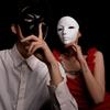 BEPAN Ladies Full Face Sexy Adult Performance Net Red Gold and White Dance National Style Halloween Mask Fun