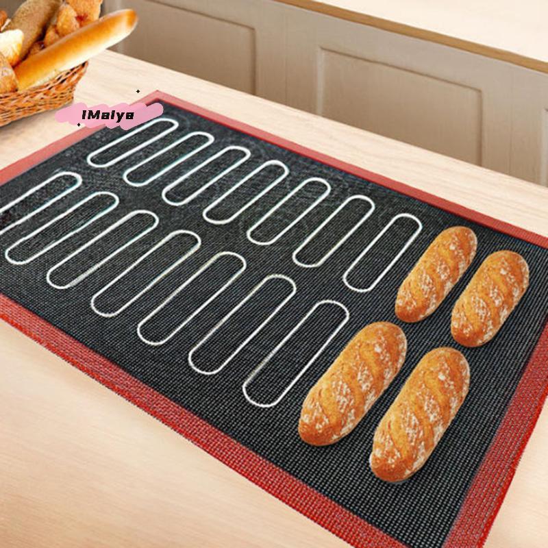 M-1Pc Perforated Silicone Baking Mat, With Puff & Round Patterns, Reusable Non-stick Oven Liner, For Cookies Macaron Bread