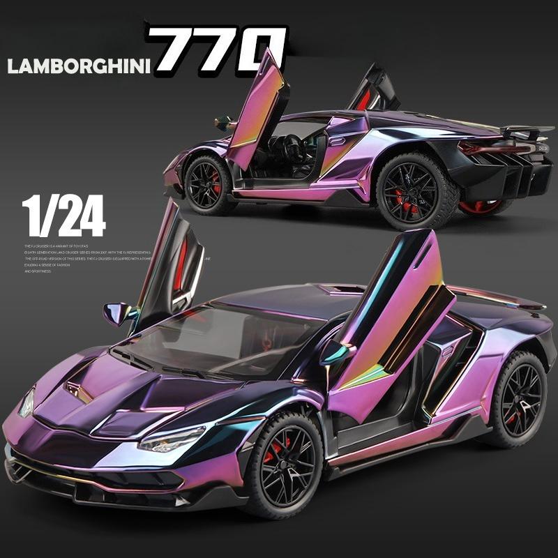 Electroplated 1/24 Lamborghini 770 Supercar Alloy Model Ornaments Toys Diecast Miniature Voiture Children Boy Gift Birthday