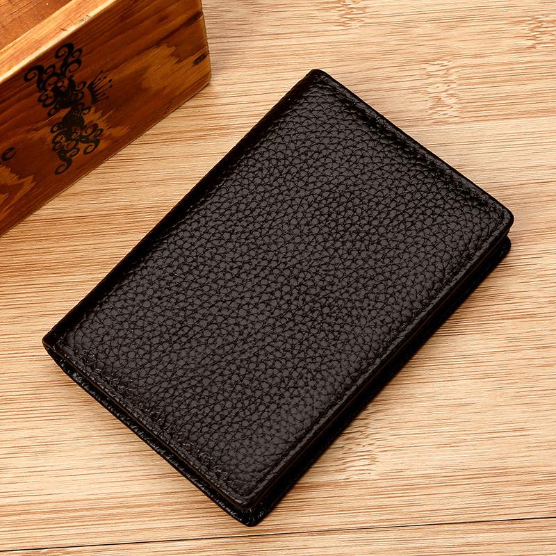 Card Bag, Card Cover, Card Clip, Genuine Leather, First Layer Cowhide, Multi-functional RFID Anti-magnetic Men's Contrasting Webbing Business