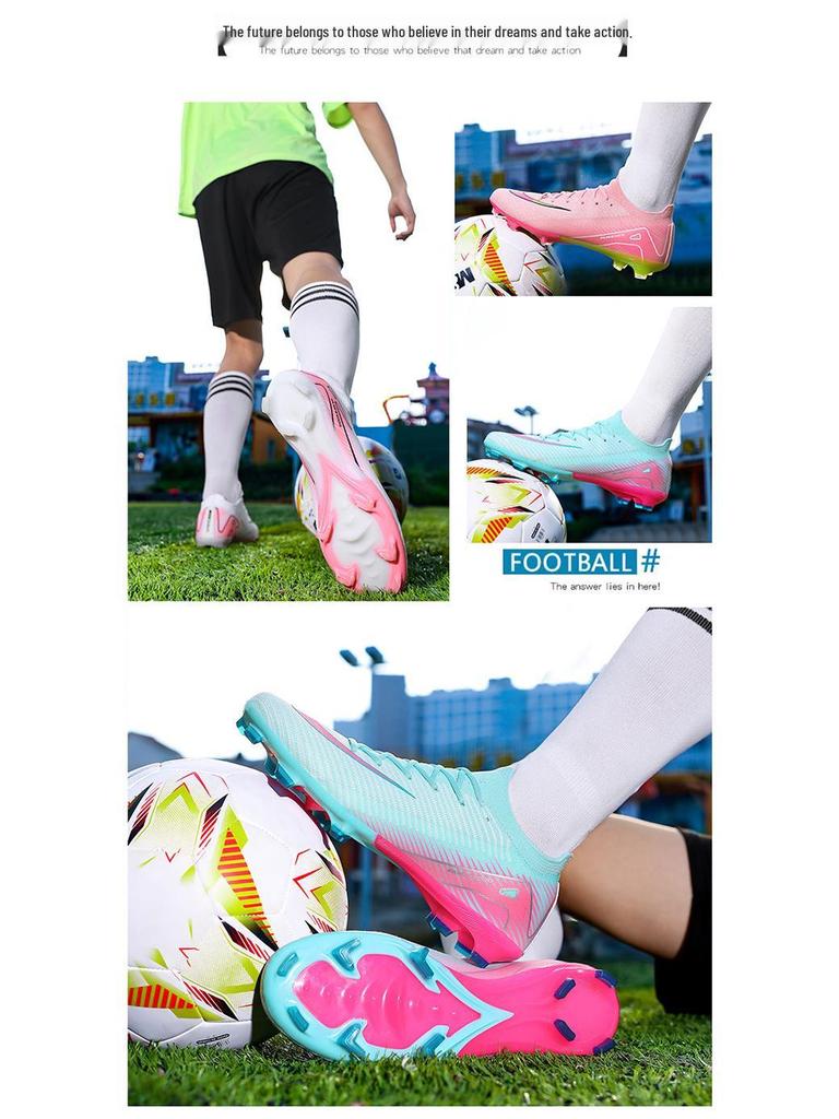 Messi Grenzüberschreitende Nahtlose Lange Stollen Fußballschuhe für Herren, Damen & Kinder - Niedrig geschnittene Trainingsschuhe für Kunstrasen