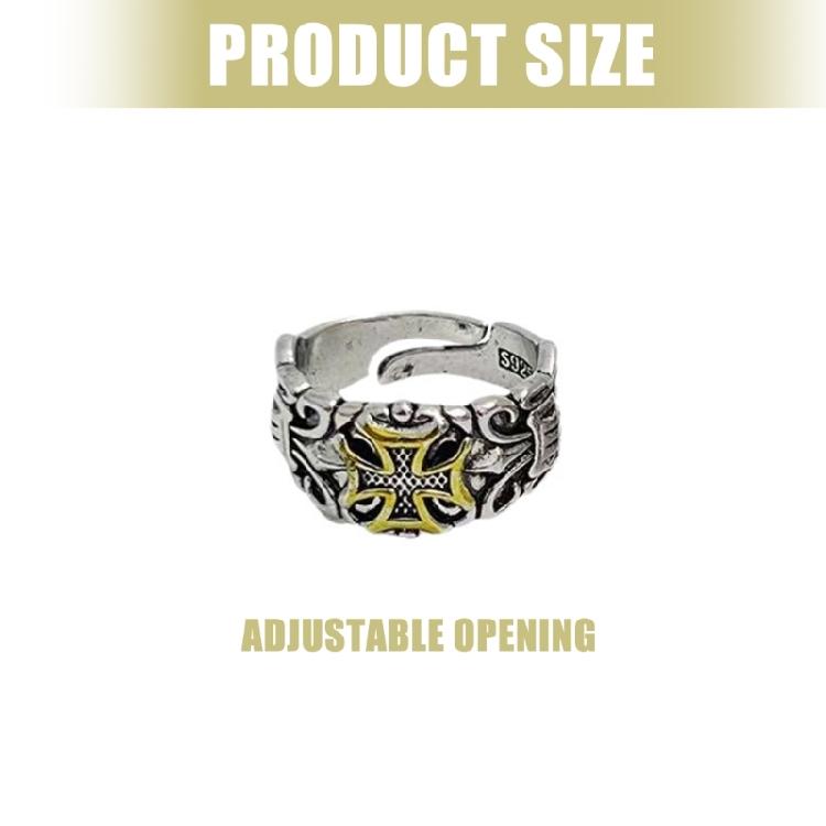 Mythological Tridents Styles Adjustable Rings For Men Alloy Construction Elegant Mens Accessory