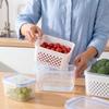 Plastic Food Storage Containers with Airtight and Colander, 3-Piece Set (Small+Medium+Large) for Kitchen and Vegetable Organization