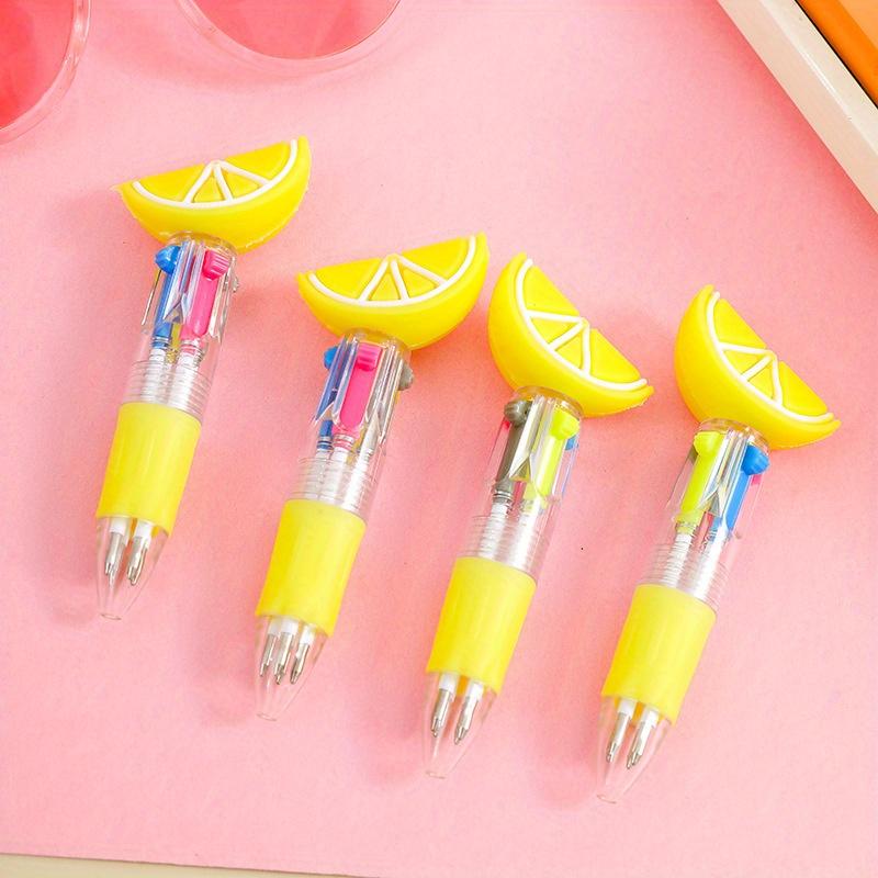10pcs 0.5mm Mini Cartoon Four-color Ballpoint Pen Cute Head Shark Cute Pet Four-color Mini Color Ballpoint Pen Gift