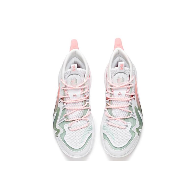 Anta Berserk 2 High-Top Performance Basketball Shoes Men's White Pink Green Sneakers 112031602-6