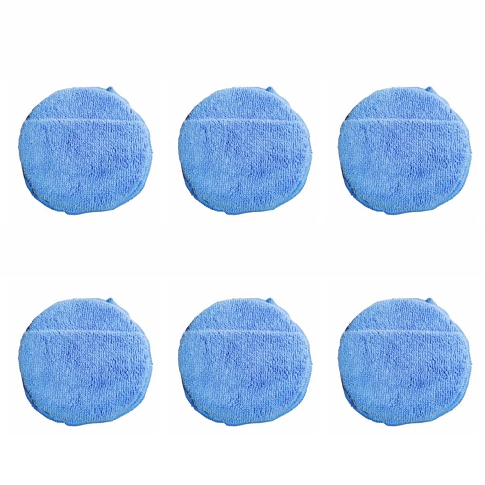 

6pcs Machine washable Cleaning Pads Rags Double-sided Cleaning Sponge Wipe Car Cleaning Accessories синий