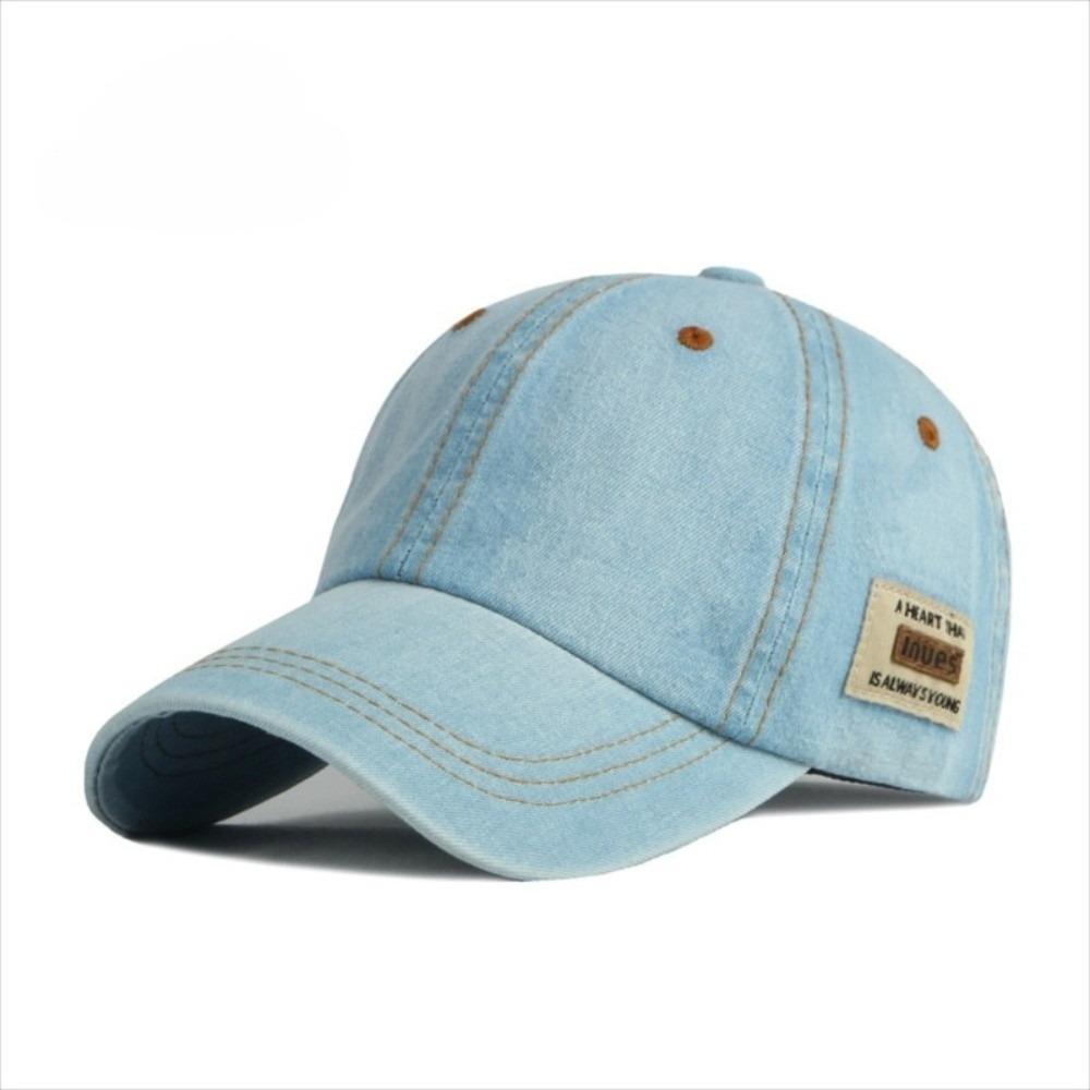 Solid Color Denim Hat Blue Snapback Hat New Denim Baseball Caps Women