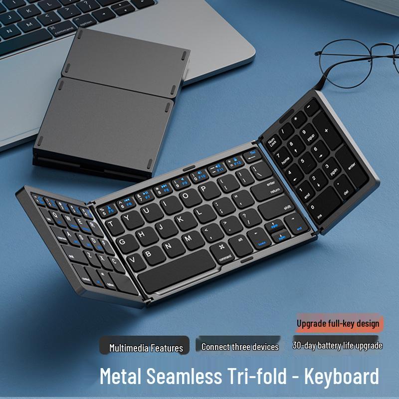 Foldable Bluetooth Tablet Keyboard with Touchpad and Magnetic Attachment